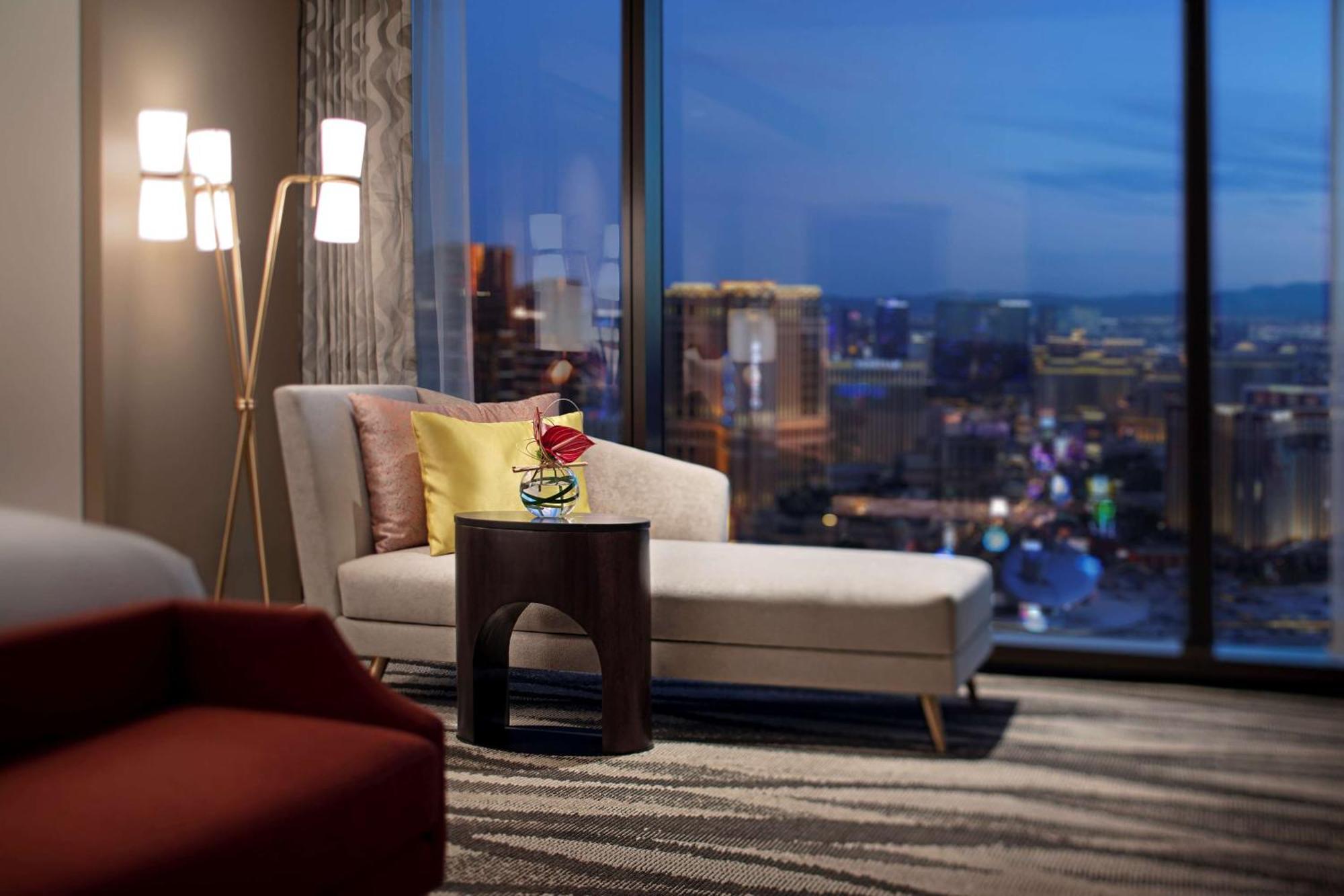 Conrad Las Vegas At Resorts World Εξωτερικό φωτογραφία A view from a suite at the MGM Grand